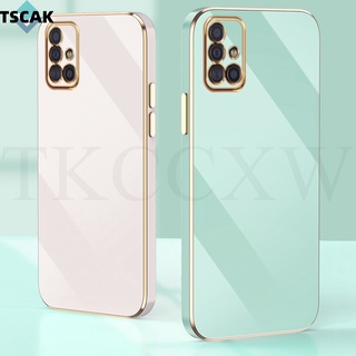 Ốp Điện Thoại Silicon Dẻo Mạ Màu Trơn 6D Sang Trọng Cho Samsung Galaxy A11 M11 A10 A51 A71 A20 A30 A30S A50S A50