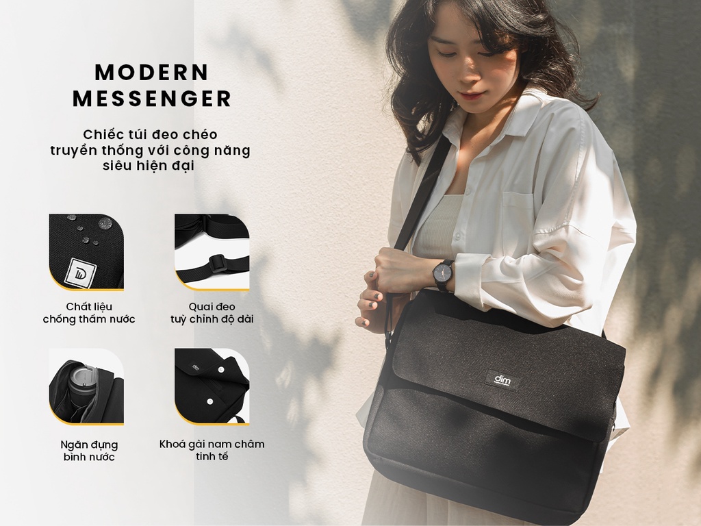 Mô tả Túi đeo chéo đựng laptop DIM Modern Messenger - 1