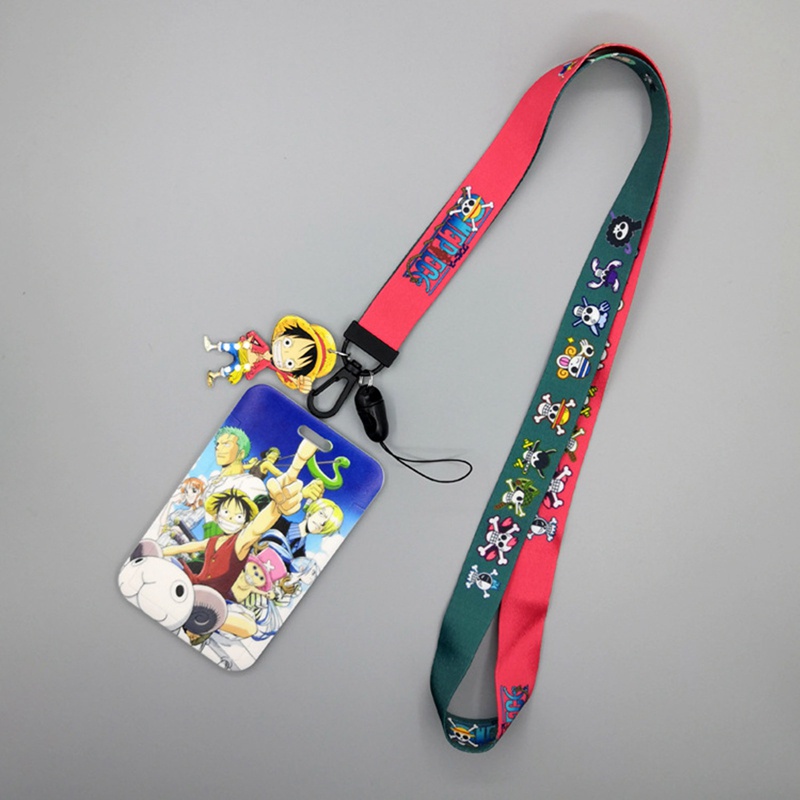 HK1 ONE PIECE Anime Thẻ Ốp Lưng Thẻ Dây Chìa Khóa Cosplay Huy Hiệu ID Thẻ Giá Đỡ Dây Đeo Cổ Móc Khóa KH1