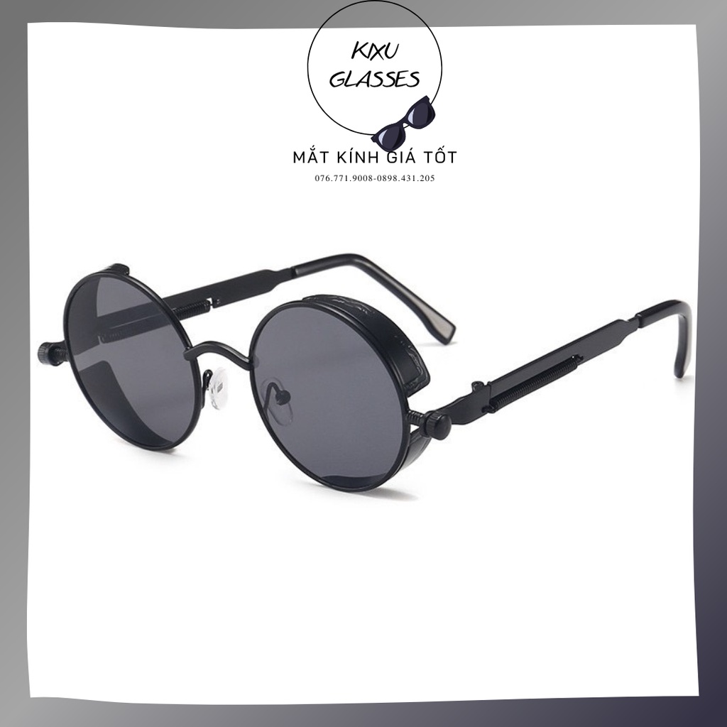Mắt kính retro nam nữ Màu đen,kính râm Unisex tròn phong cách cổ điển ...