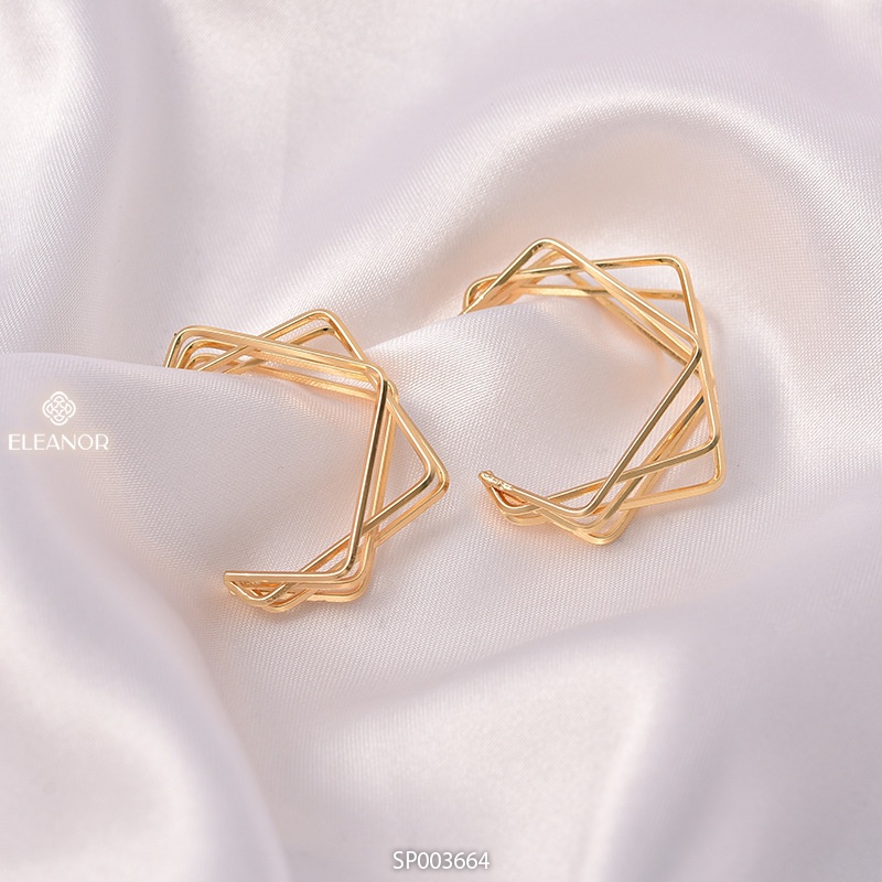 Bông tai nữ chuôi bạc 925 Eleanor Accessories viền vuông cá tính phụ kiện trang sức khuyên tai 3664