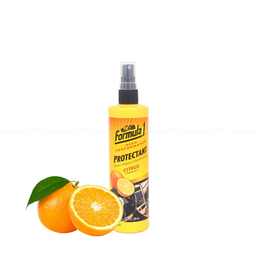 Bảo Dưỡng Và Vệ Sinh Taplo 2 Trong 1 Hương Cam Dạng Xịt FORMULA 1 613823 295ml Phù Hợp Cho Nhiều Dòng Xe Ô Tô Xe Máy
