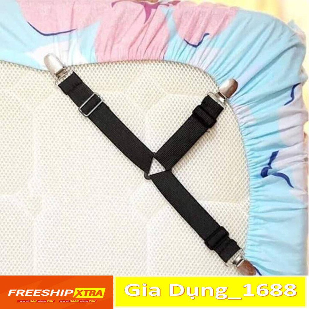 Bộ 4 kẹp ga giường 💚CAM KẾT CHUẨN💚 Kẹp Cố Định Ga Giường drap chống xê dịch Không Kim