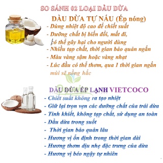 Dầu dừa tinh khiết Vietcoco nguyên chất ép lạnh Vitamin E mỹ phẩm vòi nhấn - Organic Coconut Oil Vitamin E 250ml