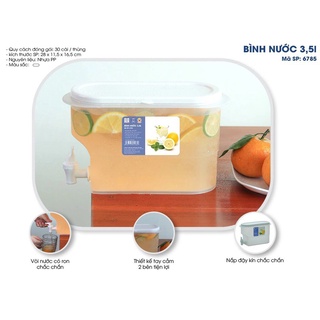 Bình đựng nước 3,5Lít Việt Nhật 6785,Bình có vòi 3,5L đựng nước trà,nước trái cây để trong tủ lạnh tiện lợi đa năng {H}
