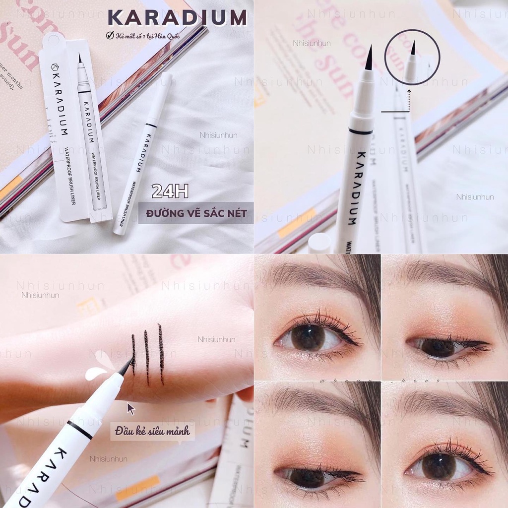 Bút Dạ Kẻ Mắt Karadium Waterproof Brush Liner Black Shopee Việt Nam 