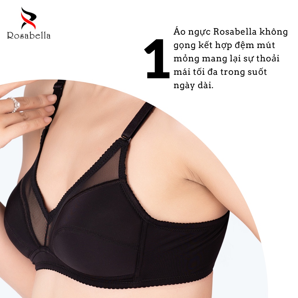 Ảnh Áo Lót Không Gọng Đệm Mỏng ROSABELLA Nâng Ngực Tự Nhiên Chất Vải Cao Cấp Phối Lưới Sang Trọng RW23 3