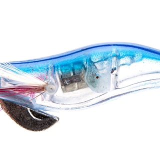 ELE LED Điện Tử Dạ Quang Tôm Mực Topwater Crankbaits Cá Câu Cá Đêm Mực Jig Dụ Bass Wobbler