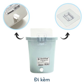 Cốc dán tường tiện ích Việt Nhật 6370, cốc để bàn chải kem đánh răng có lỗ thoát nước tiện lợi kèm miếng dán { H }