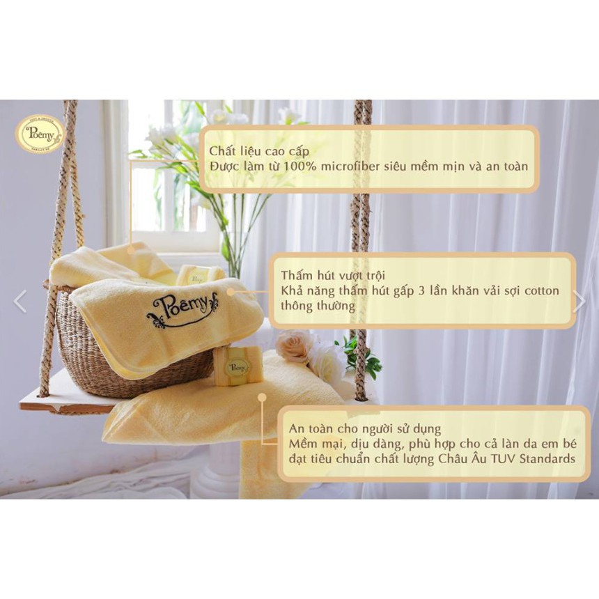 Ảnh Khăn mặt vuông Poêmy sọc gân KT 29x29cm 2