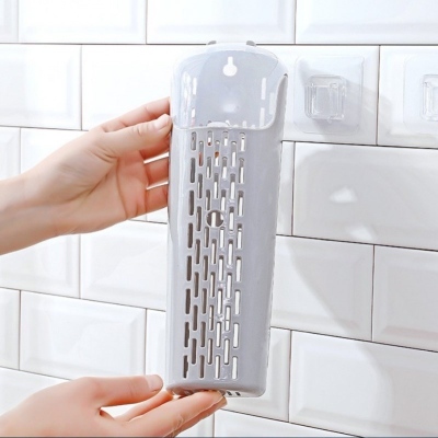 Ống cắm đũa muỗng dán tường nhà bếp không cần khoan tường, ống đũa có nắp đậy, có khe thoát nước