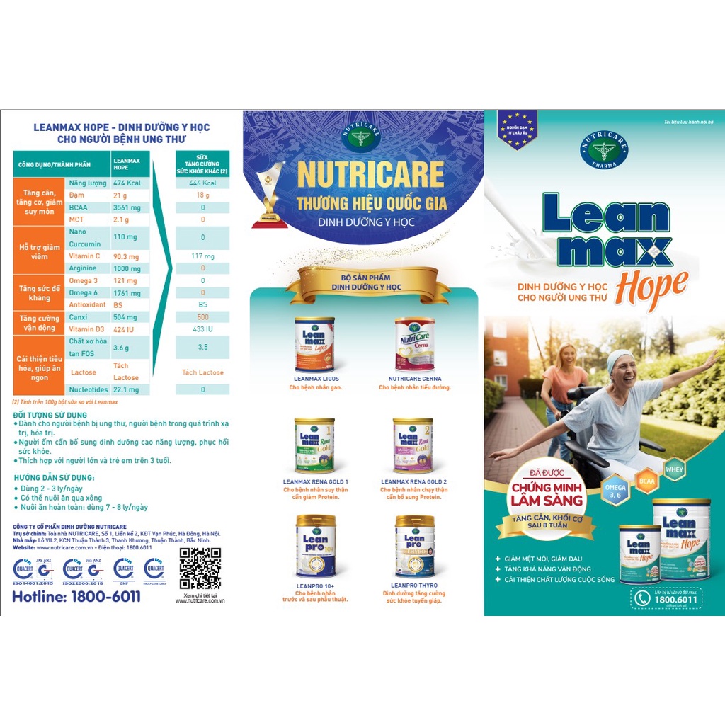 LEANMAX HOPE-DINH DƯỠNG CHO NGƯỜI UNG THƯ