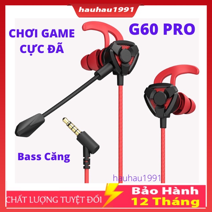 Tai nghe gaming G60 có mic rời cho điện thoại, tai nghe chơi game PUBG ...