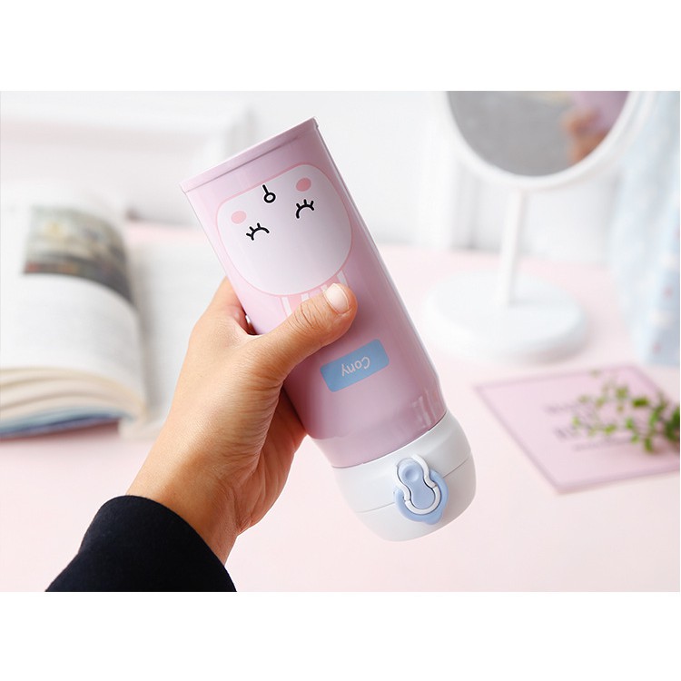 BÌNH INOX GIỮ NHIỆT NẮP CÀI - MÀU PASTEL - 450ML