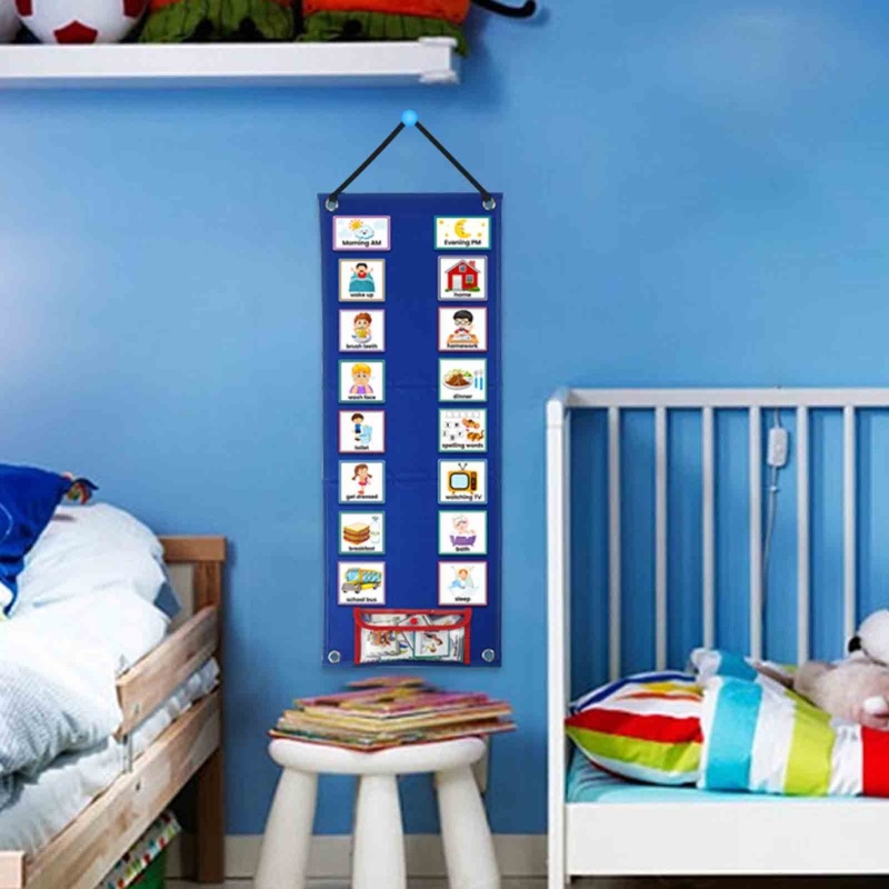 Un * Lịch trình trực quan cho trẻ em với 70 miếng Thẻ thường ngày Trình lập kế hoạch trực quan