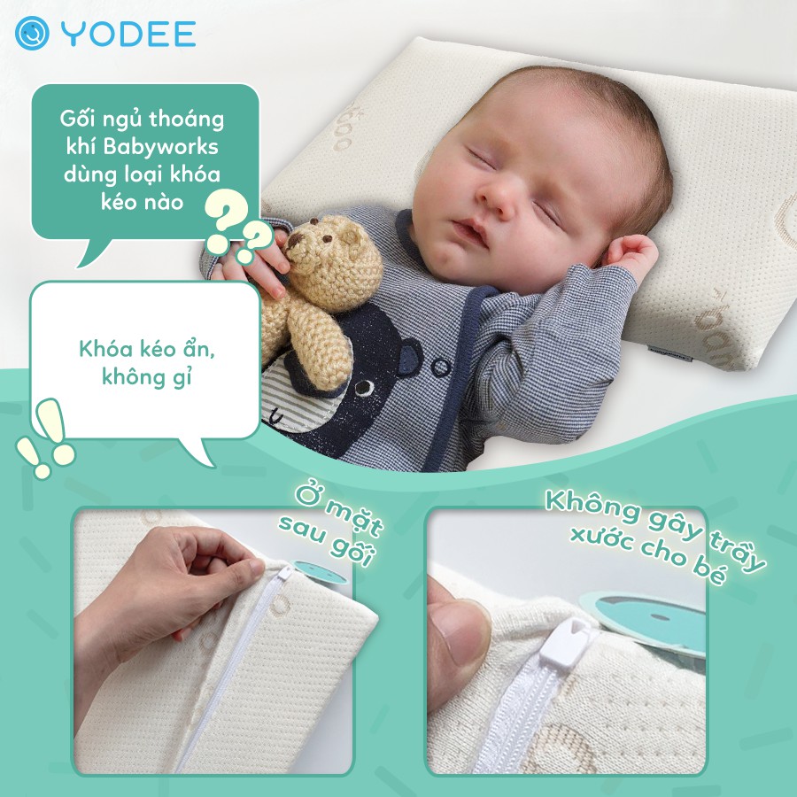 Ảnh Babyworks Gối ngủ thoáng khí mềm mại, đàn hồi, nâng đỡ đầu và giúp bé ngủ ngon 4