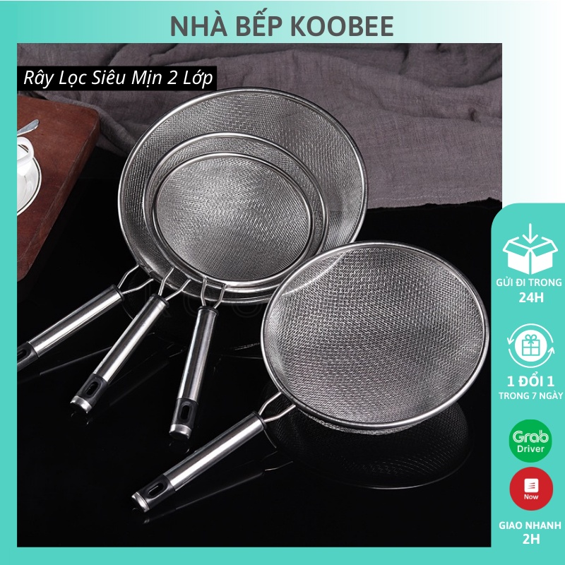 Rây lọc siêu mịn 2 lớp chất liệu Inox không gỉ KOOBEE cao cấp rây lọc ...