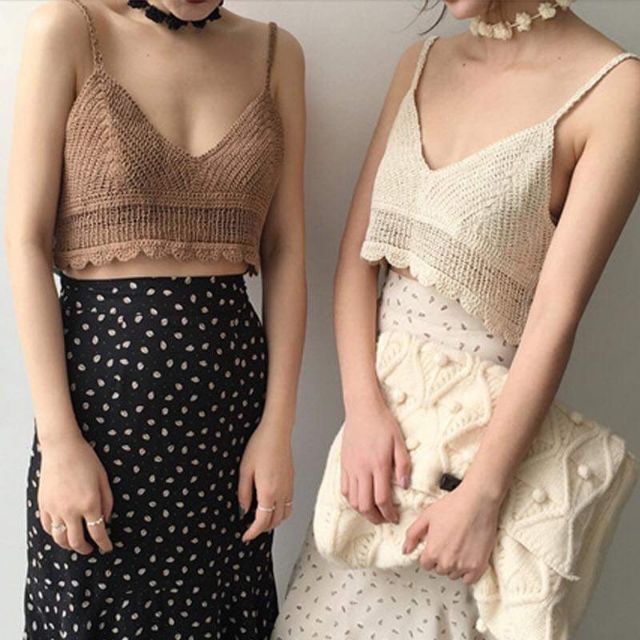 [ HÀNG QC KÈM ẢNH THẬT ÁO CROPTOP HAI DÂY LÊN PHÙ HỢP CHO DU LỊCH NGÀY HÈ