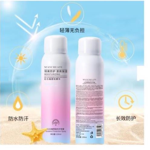 Xịt chống nắng trắng da MayCreate 150ml ,Xịt chống nắng cho Makeup hỗ trợ che khuyết điểm