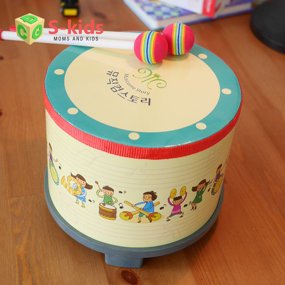 Ảnh Đồ Chơi Gỗ S-Kids, Bộ Trống Gỗ Mặt Simili Cho Bé. 2