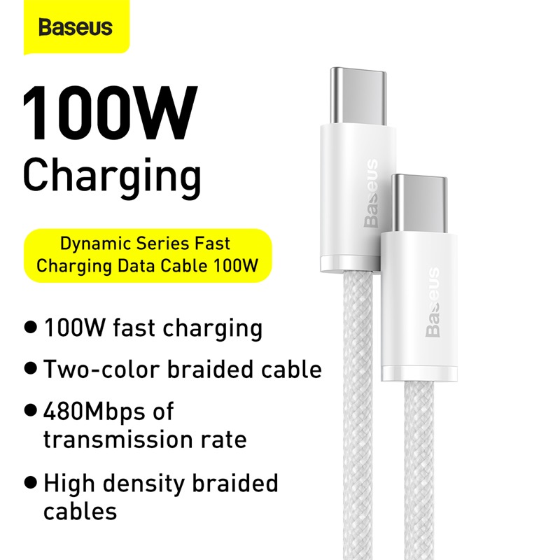 Ảnh Dây cáp sạc nhanh PD Baseus 100W từ Type-C sang Type-C tiện dụng cho iP15 Mac Pro iPad Xiaomi Samsung S23 1