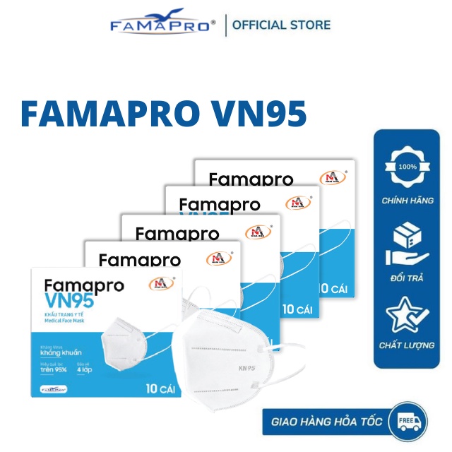 Ảnh COMBO 5 HỘP Khẩu trang y tế kháng khuẩn 4 lớp Famapro VN95 [HỘP10 CÁI] 2