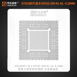 0,25mm Amaoe GTX1080Ti GP102-350-KI-AI GPU BGA Stencil Reball Hàn Thiếc Cây Lưới Lưới Thép Lưới