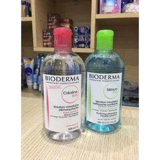 Nước Tẩy Trang Pháp Bioderma H2O 500ml xanh hồng, dịu nhẹ dành cho mọi loại da không gây kích ứng và đánh bay mụn