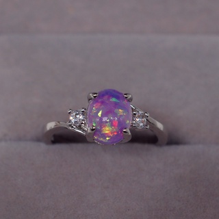 Nhẫn Opal nhiều màu Đá quý cặp đôi