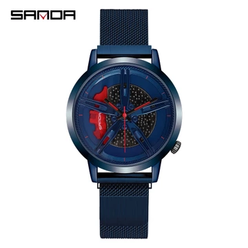 SANDA Thời Trang Mới Hợp Thời Trang Đồng Hồ Nam Đồng Hồ Nam Milan Lưới Thắt Lưng Chống Thấm Nước Đồng Hồ Đồng Hồ Nam Đồng Hồ Đeo Tay Đồng Hồ