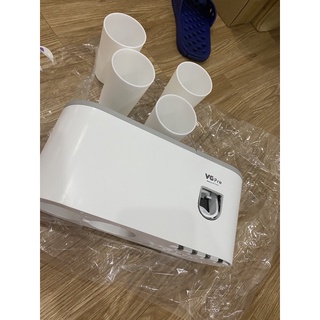 Bộ Nhả Kem Đánh Răng Tự Động 4 Cốc Hộp Đựng Kem Đánh Răng Kệ Để Đồ Phòng Tắm (Tặng Kèm Miếng Dán )