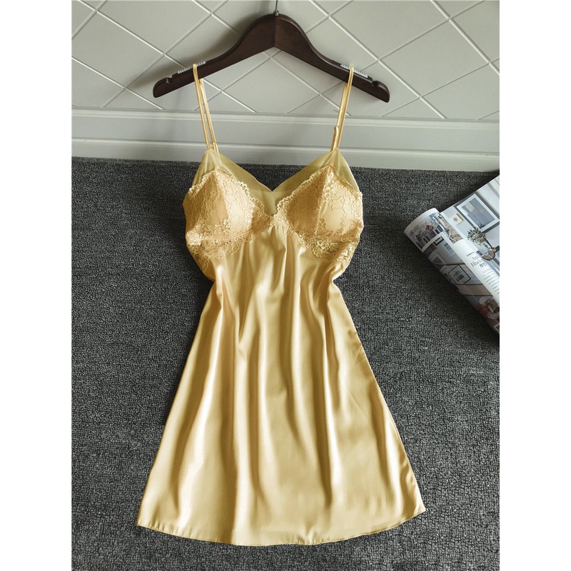 Ảnh Váy Ngủ Hai Dây Lụa Satin Phối Ren Hisexy MD95 2
