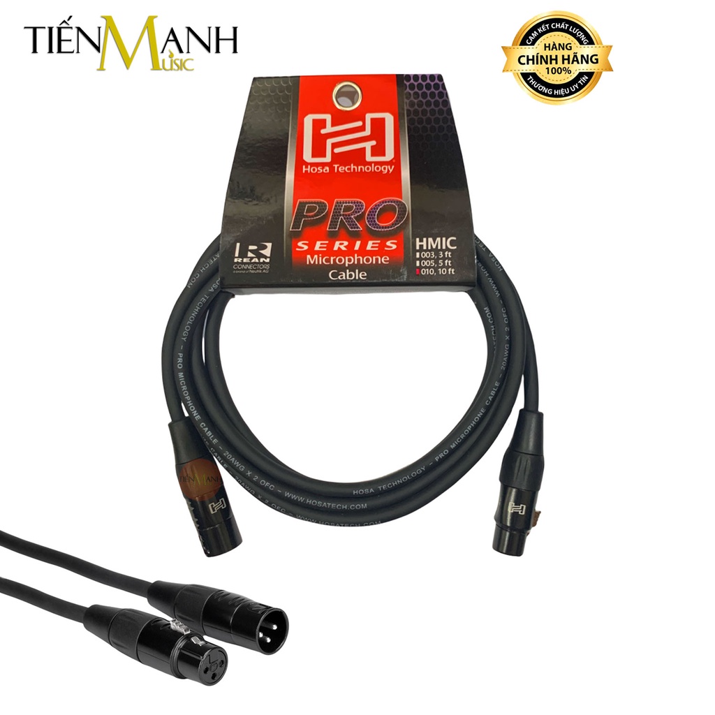 Hosa Hmic-010 Rean Xlr3f To Xlr3m Pro Microphone Cable 10 Ft.