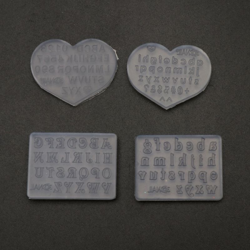 Wellb 2 Cái 3 Mm Kích Thước Nhỏ Số Chữ Cái Khuôn Mặt Dây Chuyền Nhựa Khuôn Silicon Nhựa Tin Nhắn Làm Đồ Trang Sức Làm