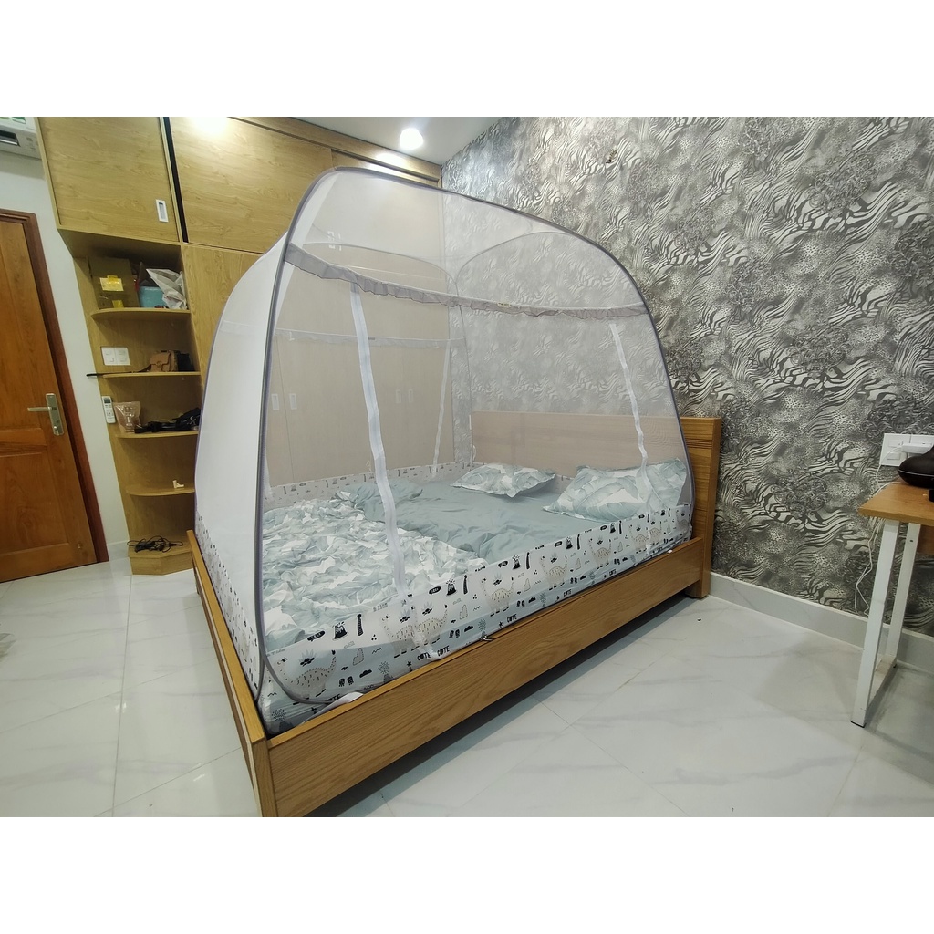 Mùng chụp, mùng xếp gọn đỉnh vuông không chân viền cao cấp Một Cửa - Hàng chính hãng