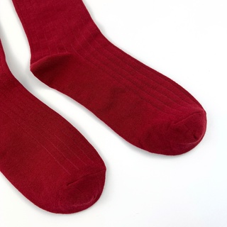 Vớ cổ cao nam đi giày tây GOMTAT mẫu gân chìm màu đỏ, chất liệu cotton cao cấp, hút ẩm thoáng khí  - LUX-TAYCHIM-DO