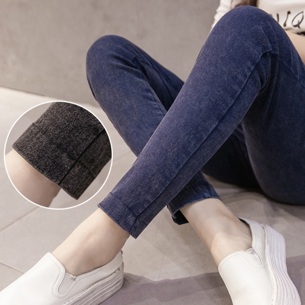 Quần Legging Jean Dài Chất Liệu Co Giãn Thoải Mái Cho Mẹ Bầu