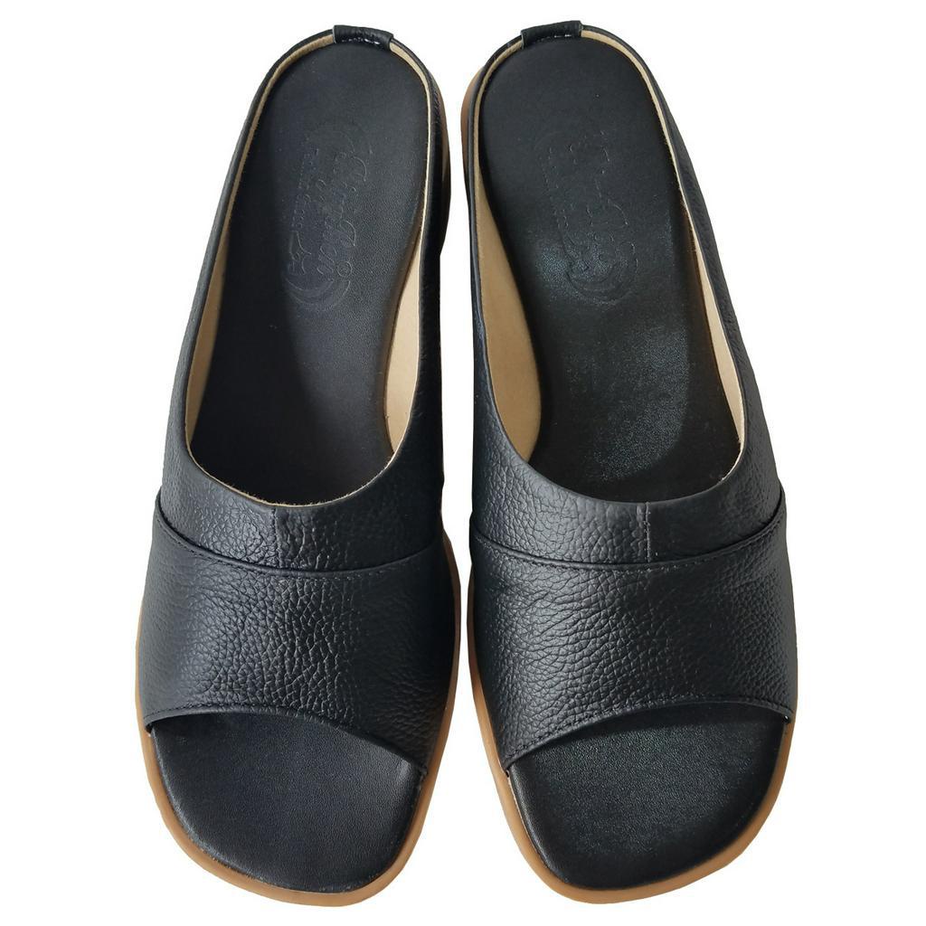 Dép Cao Gót Nữ BIGGBEN Da Bò Thật Cao 3cm HKD687