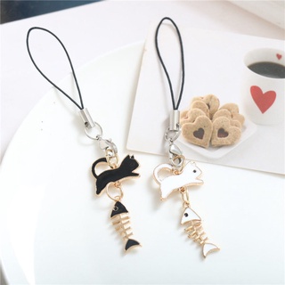 Hàng Mới Về Mới Dây Đeo Điện Thoại Mặt Hình Xương Cá Bằng Kẽm Dễ Thương Cho Cặp Đôi