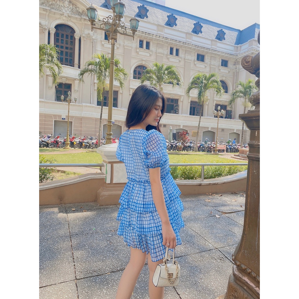 ĐẦM XANH NHÚN BÈO TẦNG TAY PHỒNG XINH XẮN - MOSA DRESS