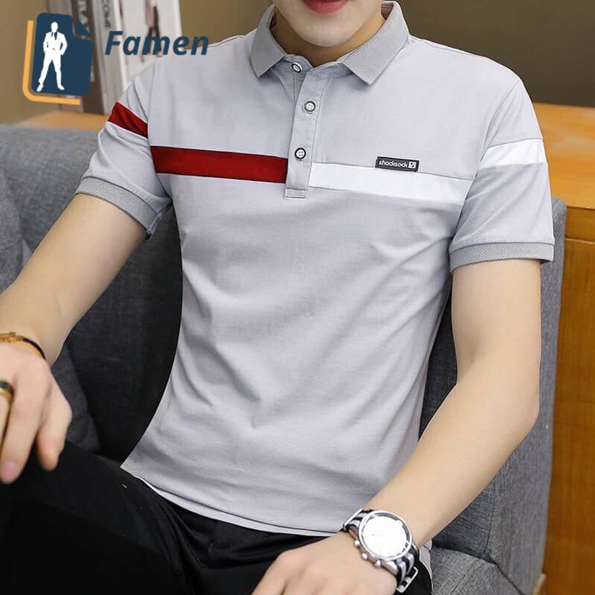 Áo Thun Nam Đẹp Hàng Hiệu Cao Cấp Giá Rẻ Cổ Tròn Cổ Bẻ Cổ Sơ Mi Ngắn Tay  Cotton Co Giãn Tốt Trẻ Trung Hàn Quốc Famen A14 | Shopee Việt