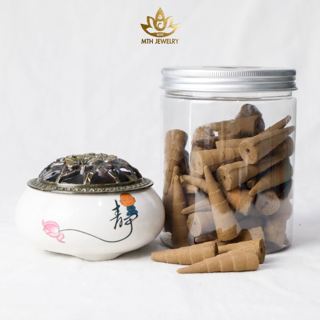 Ảnh Nhang Nụ Trầm Hương Sạch Trầm Hương Tự Nhiên Organic và Lư Sứ Đốt Trầm (Combo) - MTH JEWELRY 2