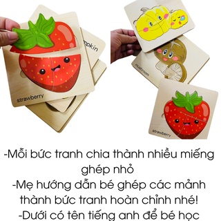 Bộ 8 bảng gỗ ghép hình dành cho bé