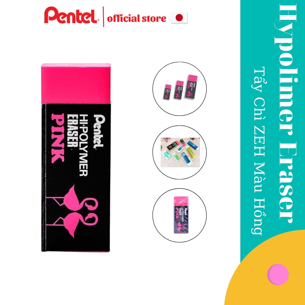 Ảnh Tẩy Chì Hồng Cao Cấp Tẩy Siêu Sạch Pentel ZEH Tẩy Sạch, Ít Bụi, Ít Độc Hại 3