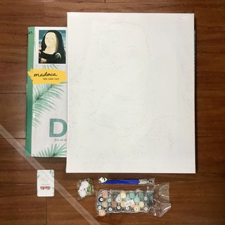 Tranh tô màu số hóa Madoca có khung 40x50cm Monalisa béo T269