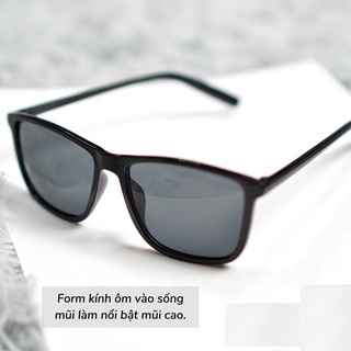 Kính râm nam nữ gọng tăm thời trang, gọng kính mát unisex màu đen chống tia UV