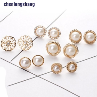 [CLS] 6 Đôi Tai Dấu Hiệu Ngọc Trai Pha Lê Thanh Lịch Đính Đá Nhỏ