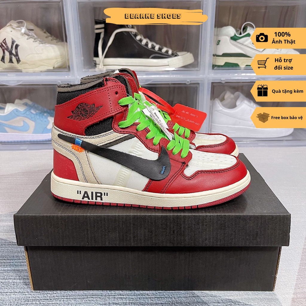 Giày Sneaker Jordan 1 High Offwhite Chicago Red , Giày Thể Thao Jd 1 Cổ Cao  Nam Nữ Màu Đỏ - Fullbox | Bearne Shoe | Shopee Việt Nam