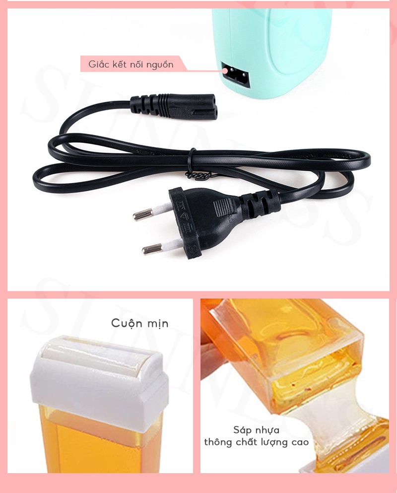 Mô tả Sáp tẩy lông chiết xuất sáp ong 300g + máy triệt lông + giấy tẩy lông SUMAX dùng cho toàn thân - 8