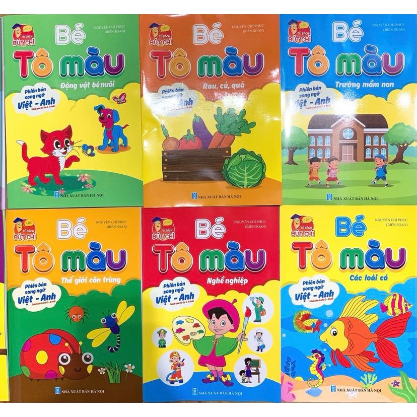 Ảnh Sách - Combo Bé tô màu phiên bản song ngữ Việt - Anh (10 quyển) 1